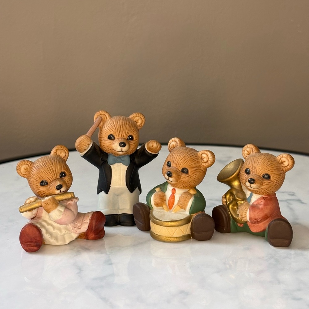 Vintage Homco Orchestra Music Band Bears 1422 Home Interiors Collectibles 1980s